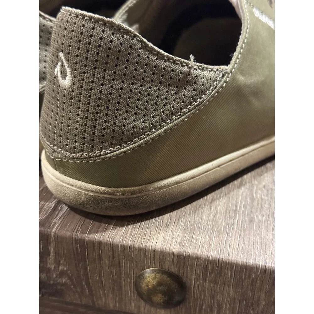 OluKai Nohea Moku Mens 13 Olive Green Boat Shoes Sneakers 10283-1020 Water Ready